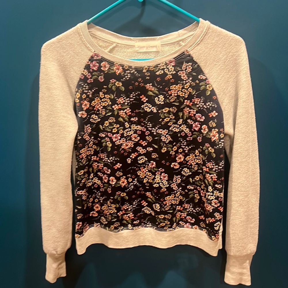 Anthropologie Counting Dreams Raglan Floral Sweatshirt